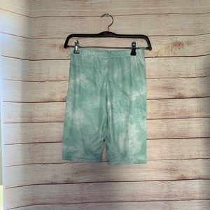 Mint TieDye Motto Shorts